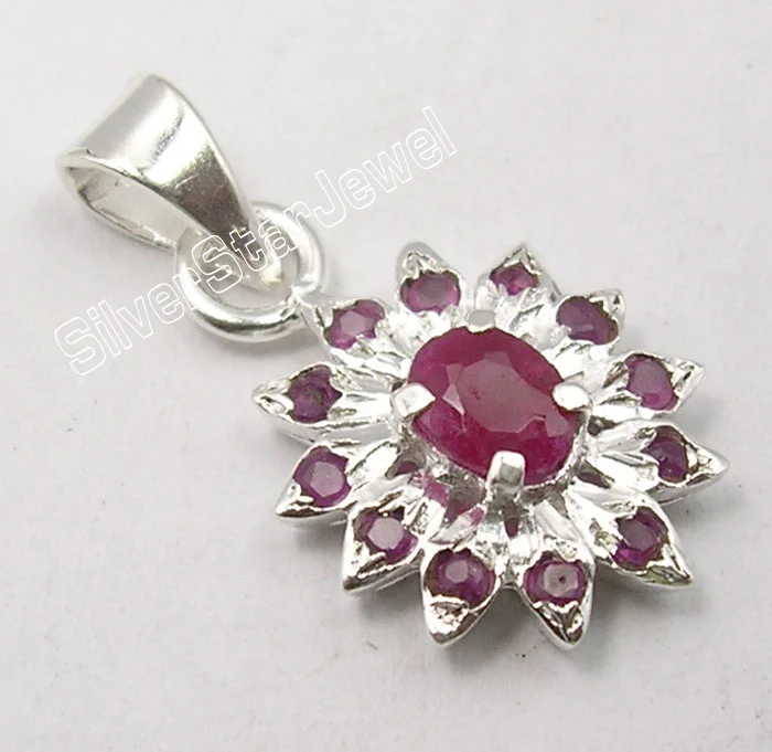 RUBY Выбор Muiltiple Chanti International. Серебряная подвеска RUBI Emeralds Sappfire см 2,3 см ювелирные изделия - Окраска металла: RUBY