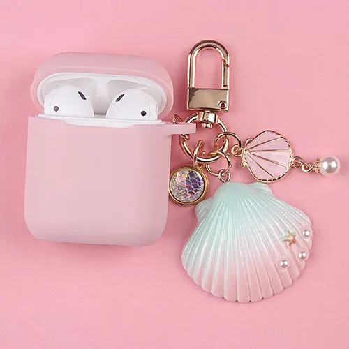 without airpods Милый силиконовый чехол с жемчужинами для Apple Airpods 1 2, Мягкий защитный чехол, сумка, Bluetooth наушники чехол, Украшение коробки - Цвет: without airpods