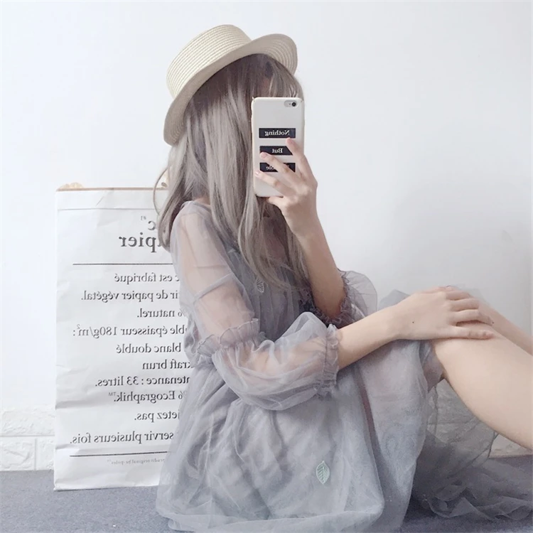 Новинка, женское платье, лето, осень, высокая талия, Цветочная вышивка, Сетчатое платье, женское, вуаль, кружевные платья, рукав-фонарик, Vestidos SF1040