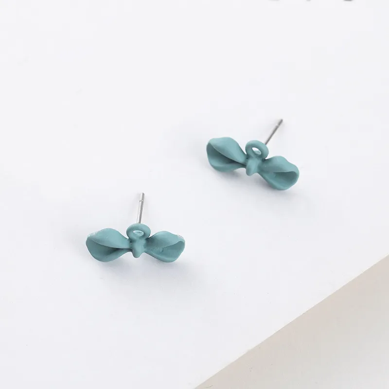 Серьги гвоздики женские из металлического сплава ювелирные украшения с бантиком