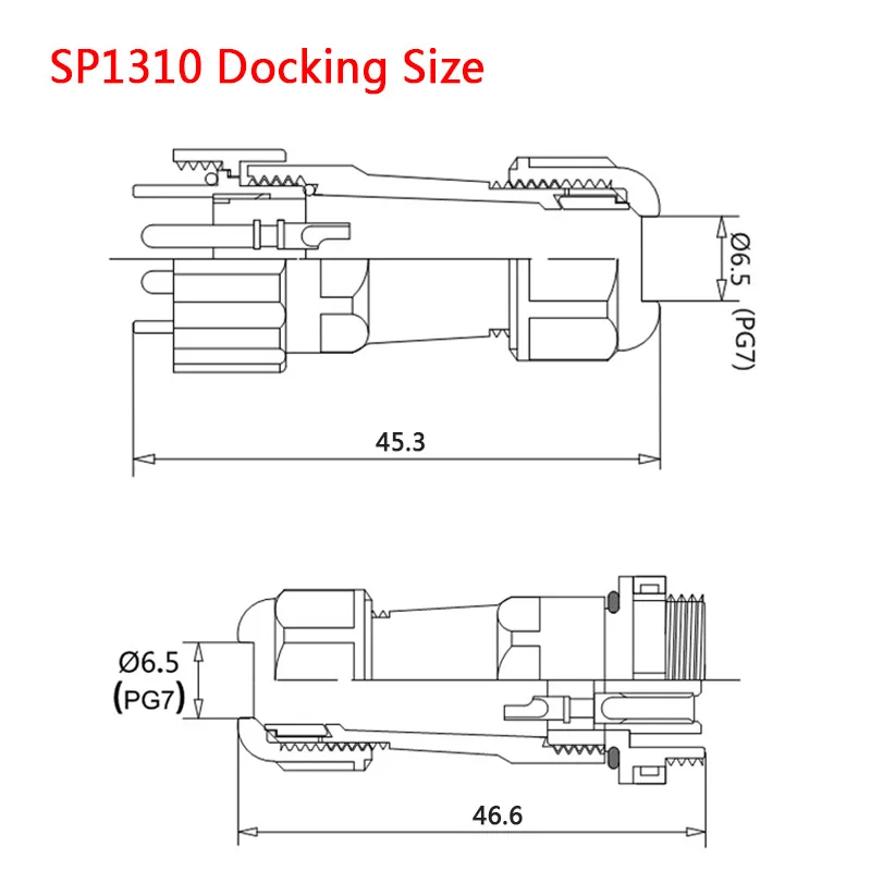 SP1310 SP1311 Водонепроницаемый док-разъем SP13 2pin 3pin 4pin 5pin 6pin 7pin IP68 Кабельный разъем