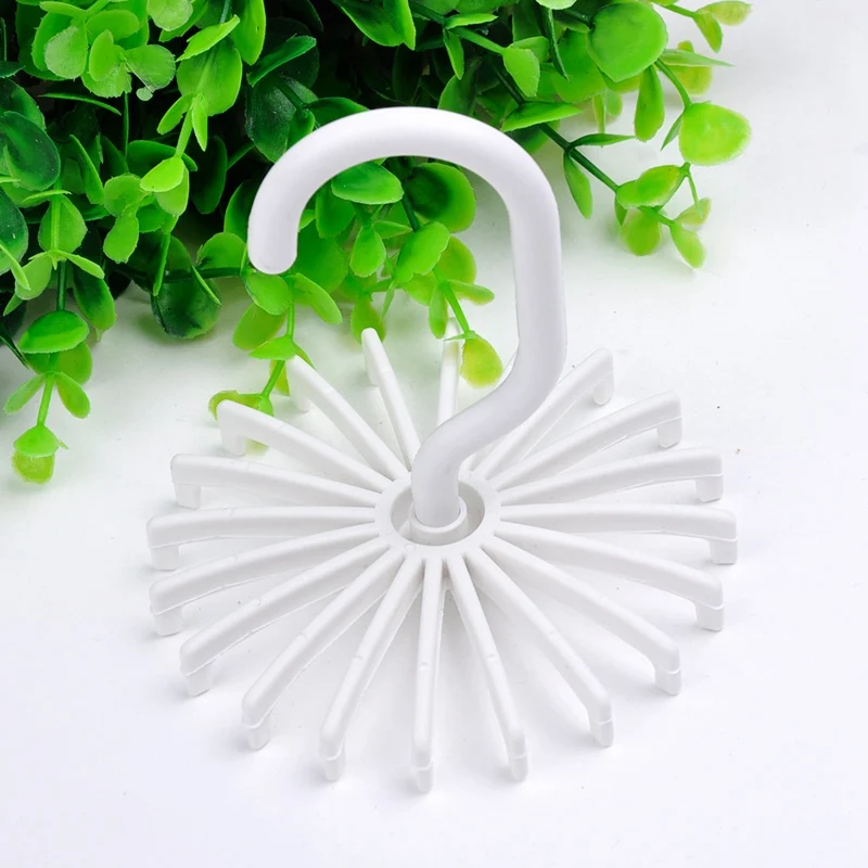 Portable White Rotating Tie Scarfs Rack Adjustable Hanger Holders 20 Neck Ties Hooks Organizer Hang Tool Free Ship JJ0306W-60 | Дом и сад