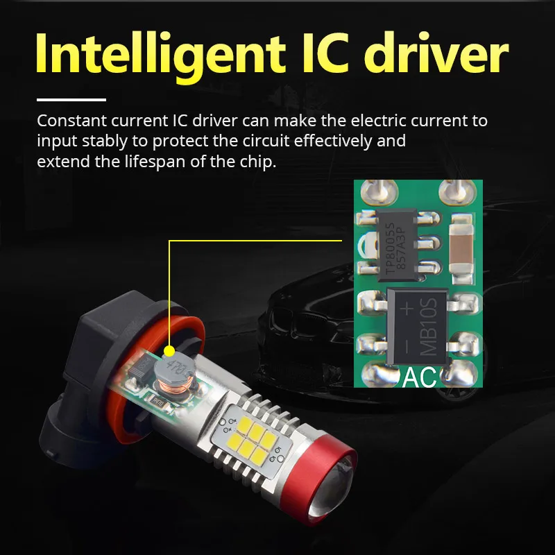 NAO H11 светодиодный HB4 9006 HB3 9005 Автомобильный светодиодный H10 H8 H16 5202 туман светильник лампочка H9 2835SMD 1300LM 12V авто, вождения, бега, лампа белый 6000K