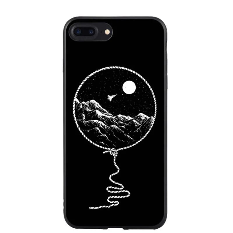 Top Quality Soft Silicone Coque For iPhone 6 6S 5S SE Simple Abstract Art TPU Cover 7 8 Plus X Line Phone Case |