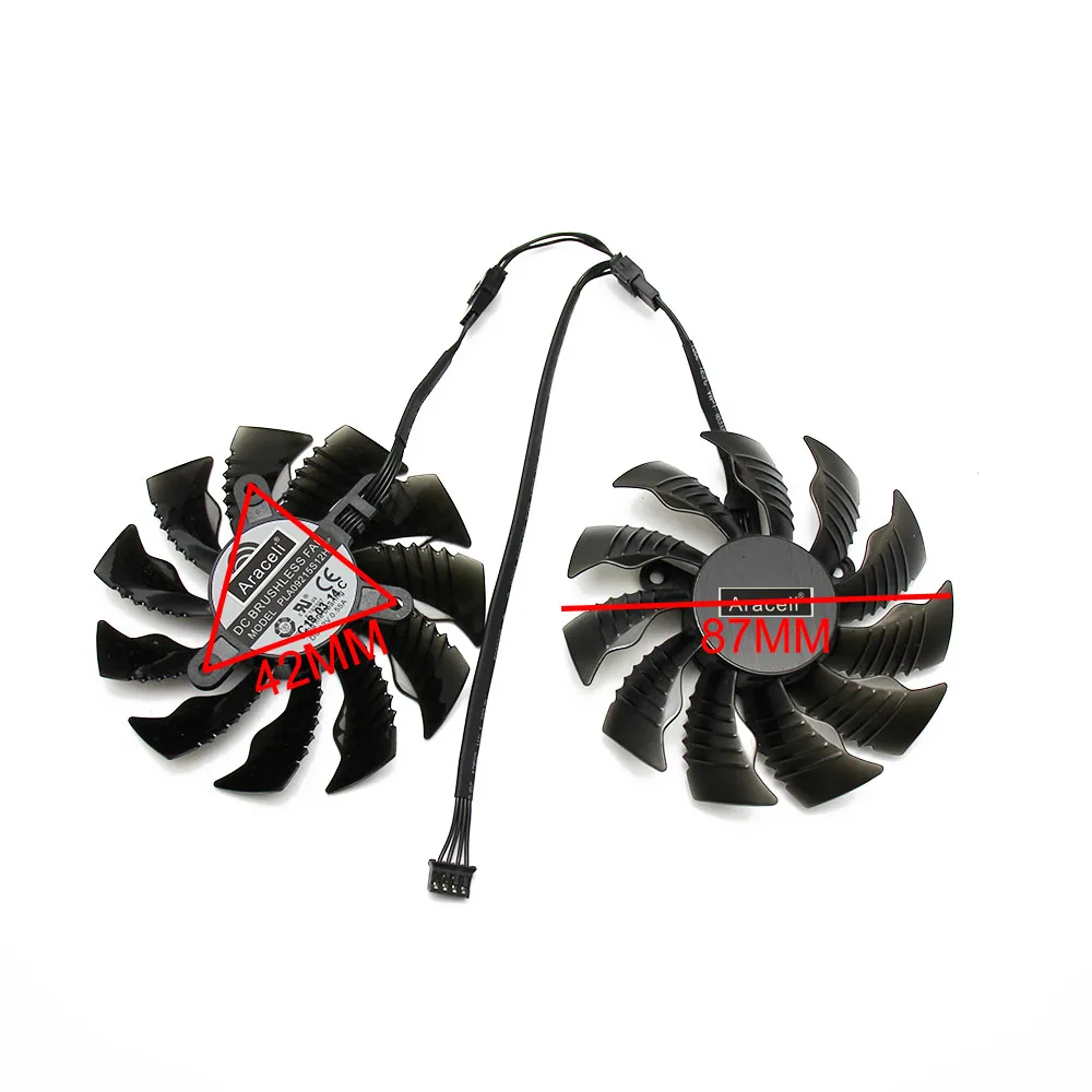 Вентилятор кулера 87 мм T129215SU PLA09215S12H 4Pin 42 для Gigabyte GeForce GTX 960 950 R9 390 380 Охлаждения