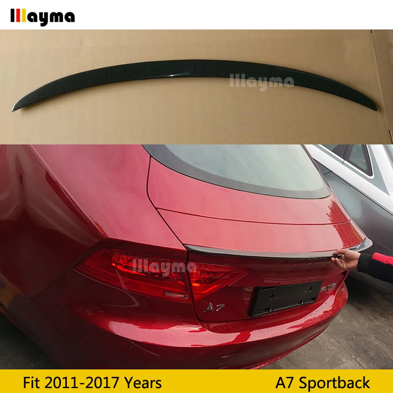 Углеродное волокно задний багажник спойлер для Audi A7 Sportback 2011 2012 2013 год P Стайлинг автомобиля крыло спойлера