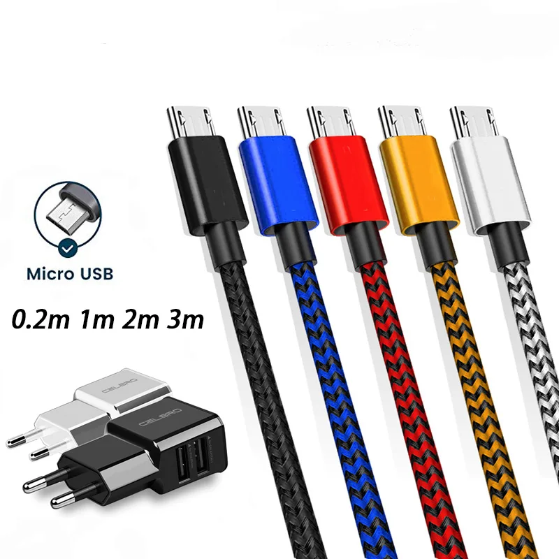 Зарядный кабель Micro USB 0 2 м 1 3 для зарядки мобильных телефонов Xiaomi Redmi Note 6 5 Pro 6A Samsung