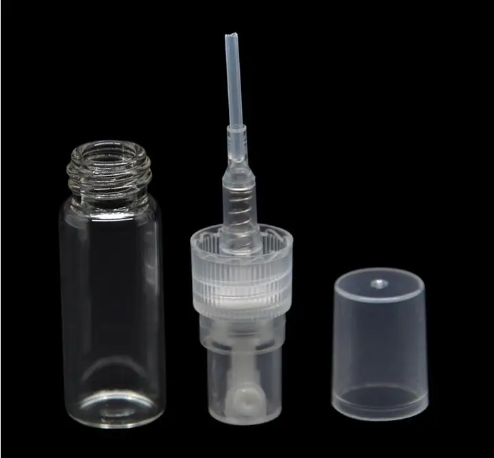 Бесплатная доставка 1000 шт. 2 мл стеклянный мини-флакон для парфюма с распылителем