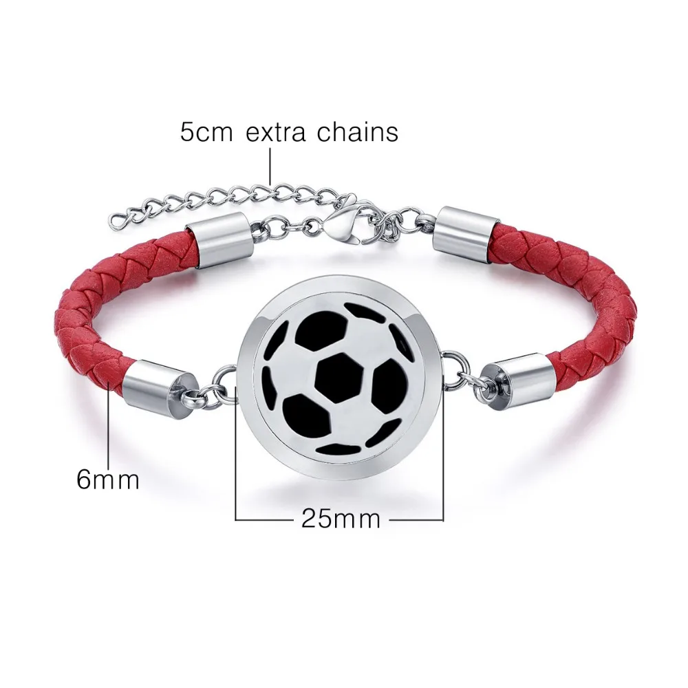 Браслеты из натуральной кожи нержавеющей стали диффузор эфирного масла медальон