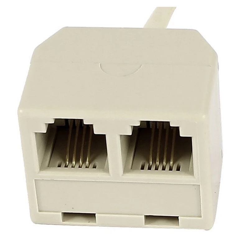 RJ 11 6P 4 C коннектор 2 x jack port M / F сплиттер телефонный адаптер кабель бежевый|cable