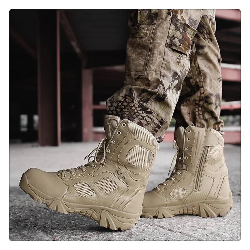 High Quality Brand Military Leather Boots Special Force Tactical Desert Combat Men's Boots Outdoor Shoes Ankle Boots