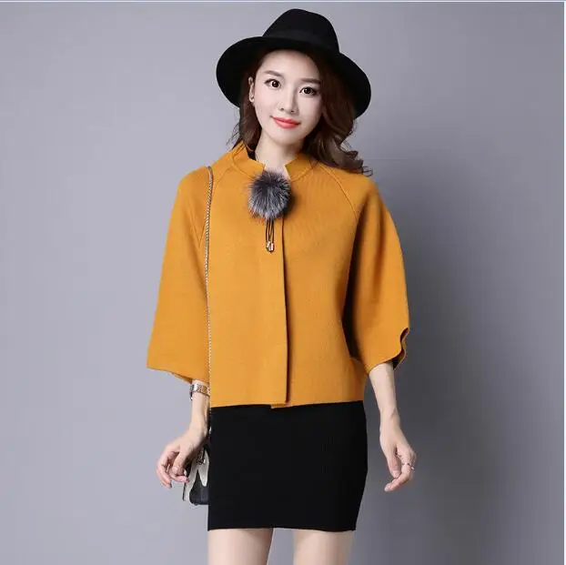 Женский кардиган с рукавом летучая мышь однотонный вязаный свитер пальто