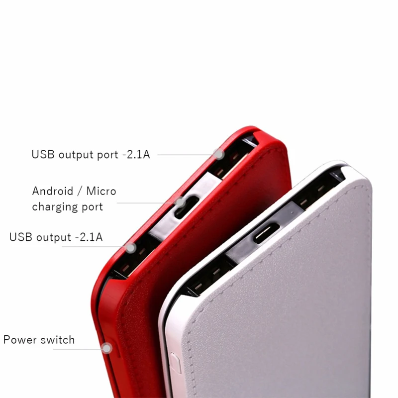 Внешний аккумулятор Powerbank 20000 мАч два порта USB портативный мобильный телефон