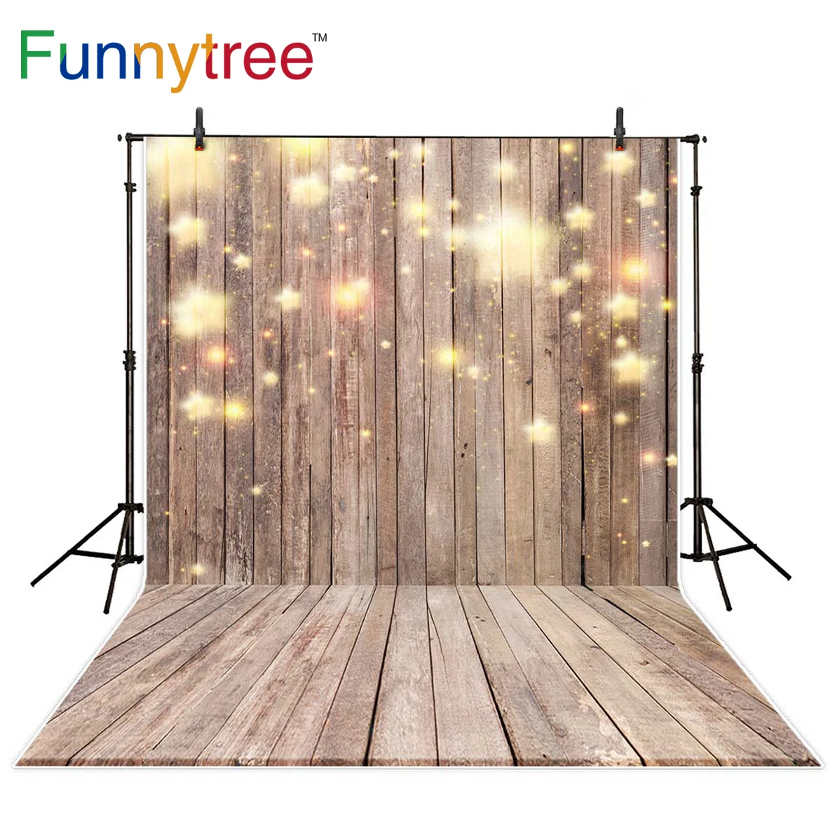 

Фон Funnytree для студийной фотосъемки золотые блестящие звезды винтажный деревянный фон для детской фотосъемки