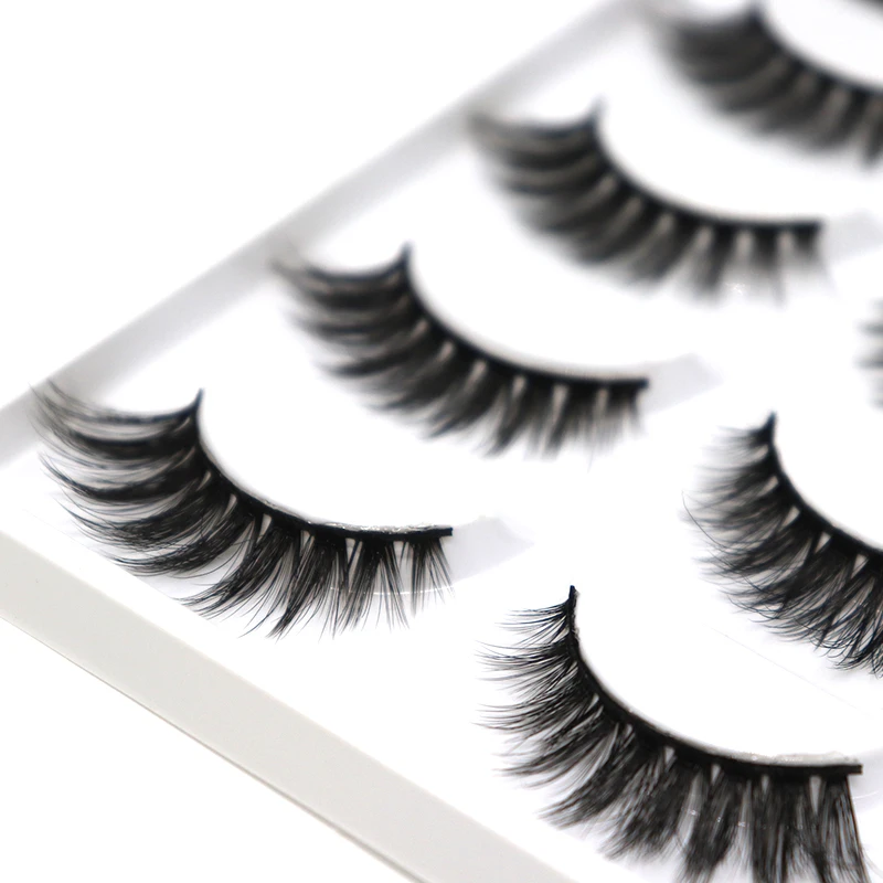 Новый 5 пар ручной хлопок стебель воды норки накладные ресницы пересечь грязные