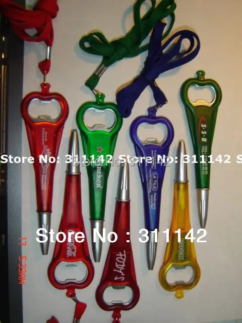 Индивидуальная ручка для открывания бутылки с пластиковой шариковой ручкой