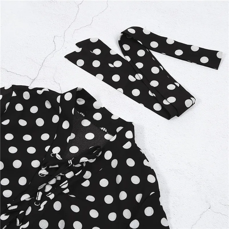 Платье женское шифоновое в горошек длинный пляжный сарафан свободного покроя