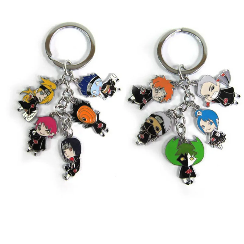 Брелок в стиле аниме Наруто Obito Konan Pain Uchiha Itachi Deidara Zetsu Hoshigaki Kisame Hidan Красивый Веселый мультяшный металлический брелок