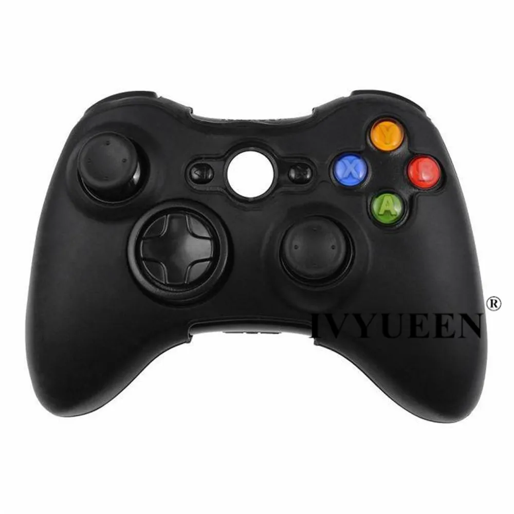 Черный IVYUEEN силиконовый защитный чехол для microsoft Xbox 360 беспроводной/проводной контроллер+ палочки для большого пальца - Цвет: Черный