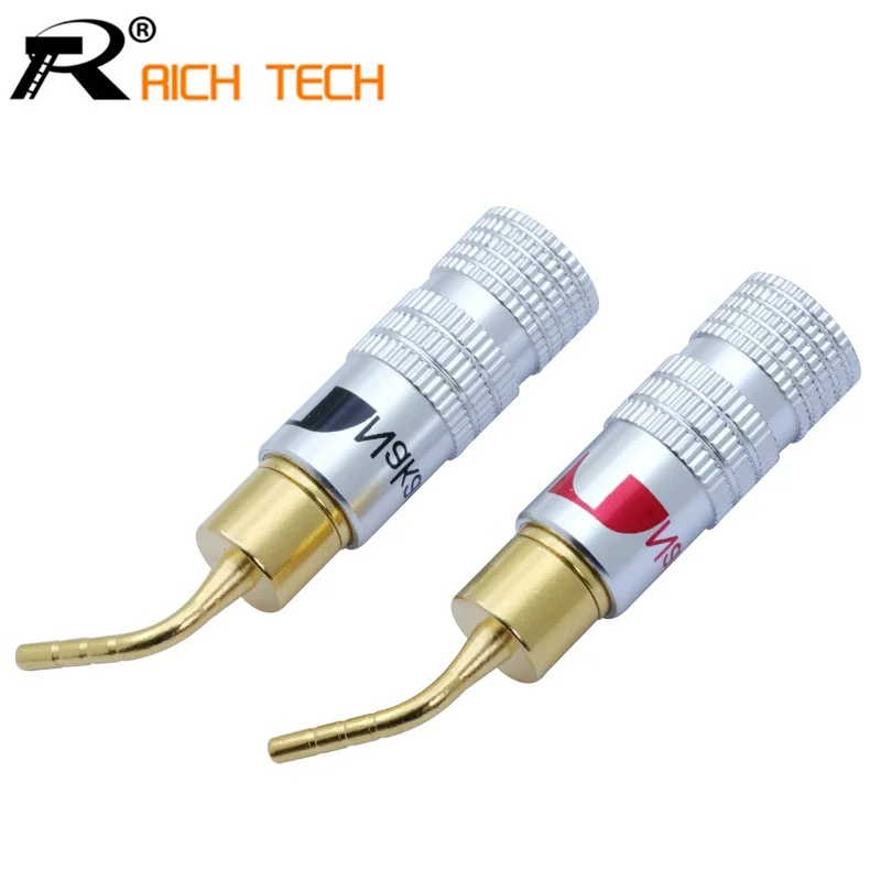 6 пар/12 шт. Высокое качество Новый 24 К золотой динамик Nakamichi Pin Angel 2 мм банановый