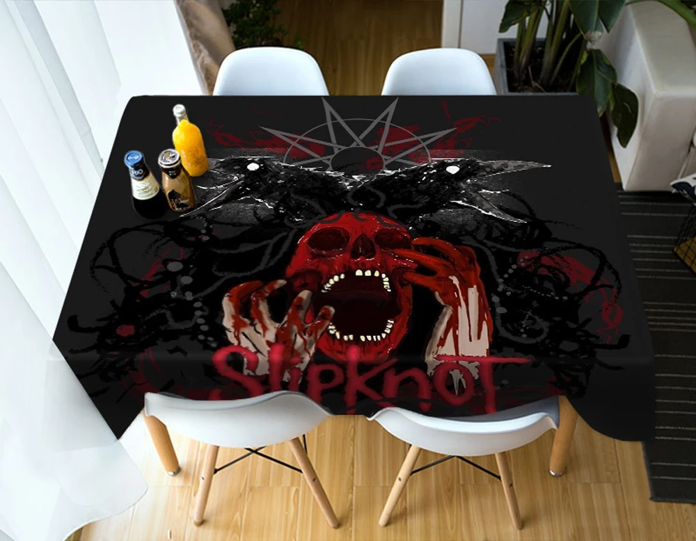Скатерть с оригинальным 3d-рисунком черепа водонепроницаемая плотная