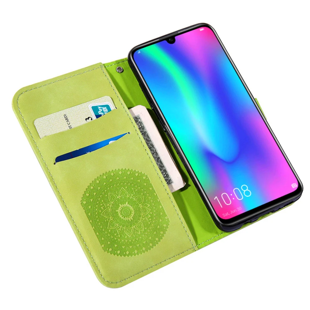 Кожаный флип кошелек с цветком Datura для Huawei Psmart Honor 9 Lite 8X Enjoy 7S чехол магнитной