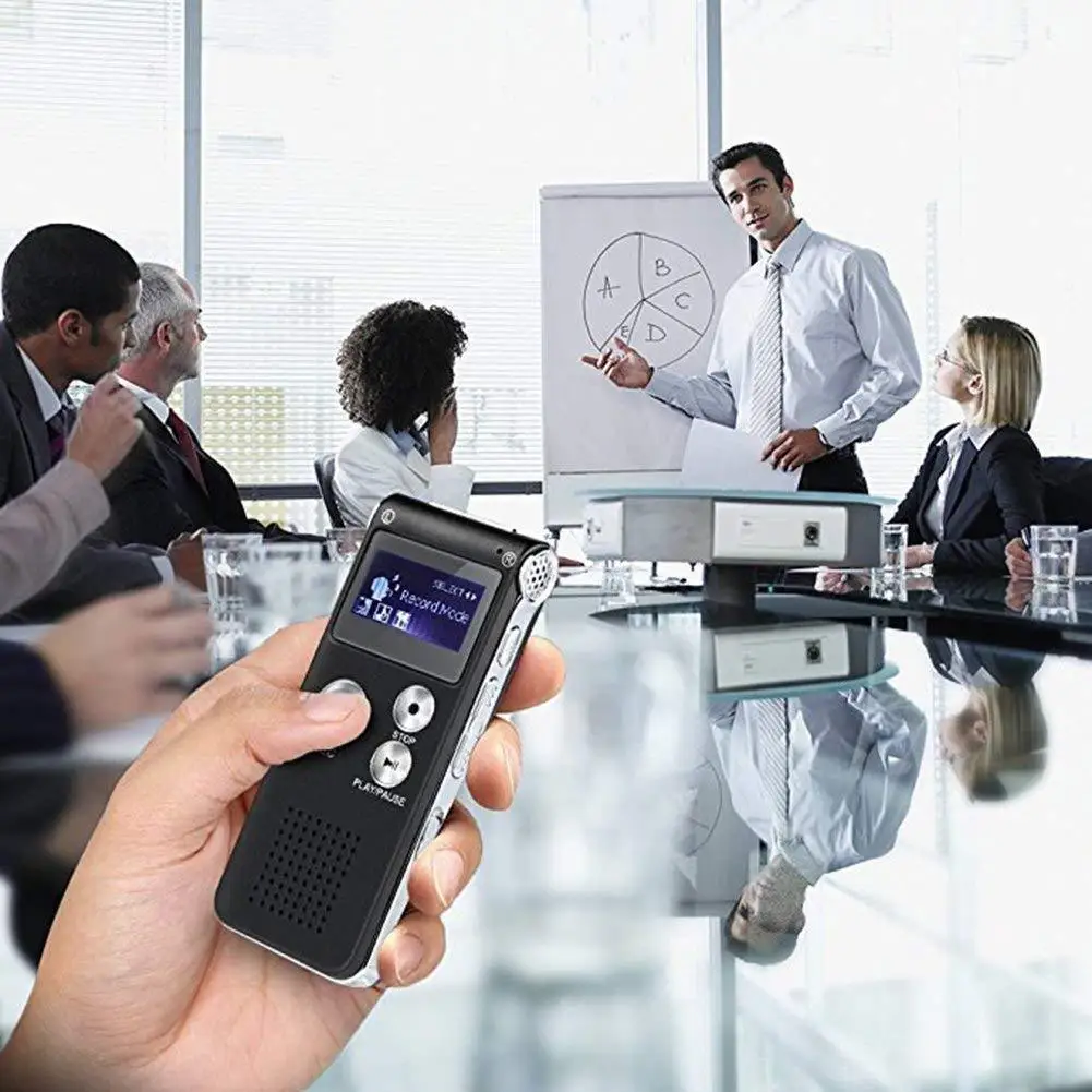 2019 Новая мода 8GB перезаряжаемый стальной цифровой звук диктофон MP3 плеер запись