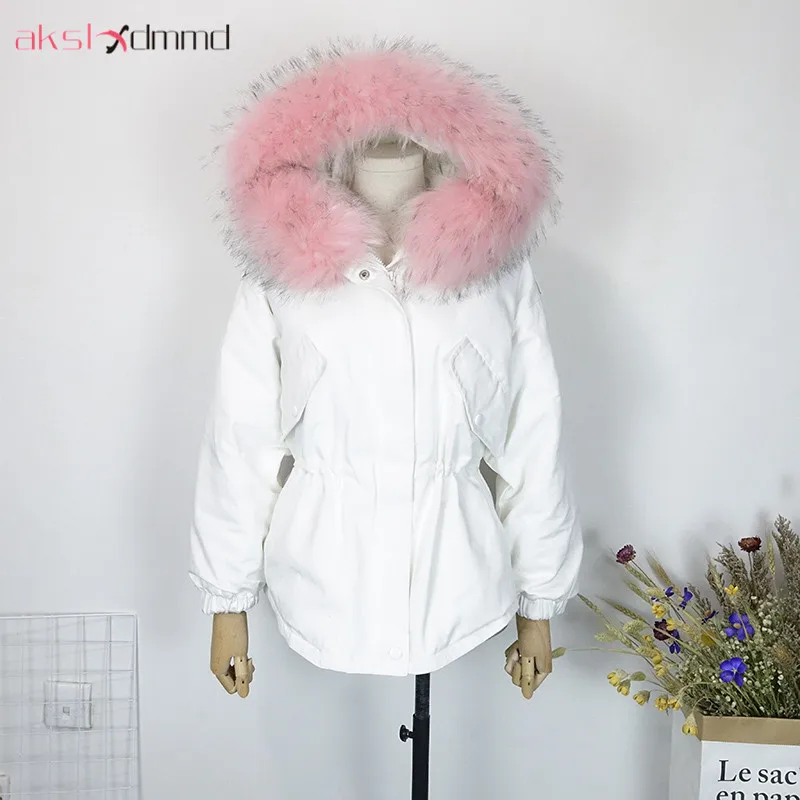 AKSLXDMMD Student Casual BF style Loose Parka Cotton Coat Women 2019 New Winter Big Fur Collar Hooded Thick Jacket LH1160 | Женская