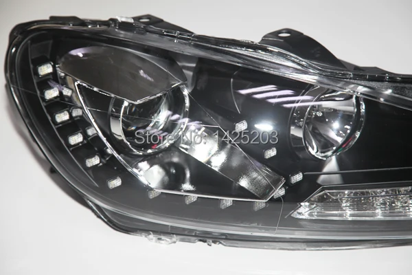 Для VW Гольф 6 светодиодные фары передние с bi xenon объектив проектора 2009 2013 год yz