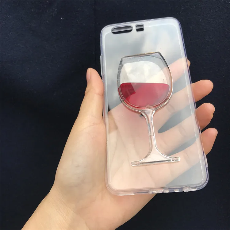 Flowing Liquid Red Wine Glass Cup Capa Case for Huawei Honor 7C 5.99&quot/7C 5.7&quot 7A Pro RU Version/6C 6C Fundas Cover |