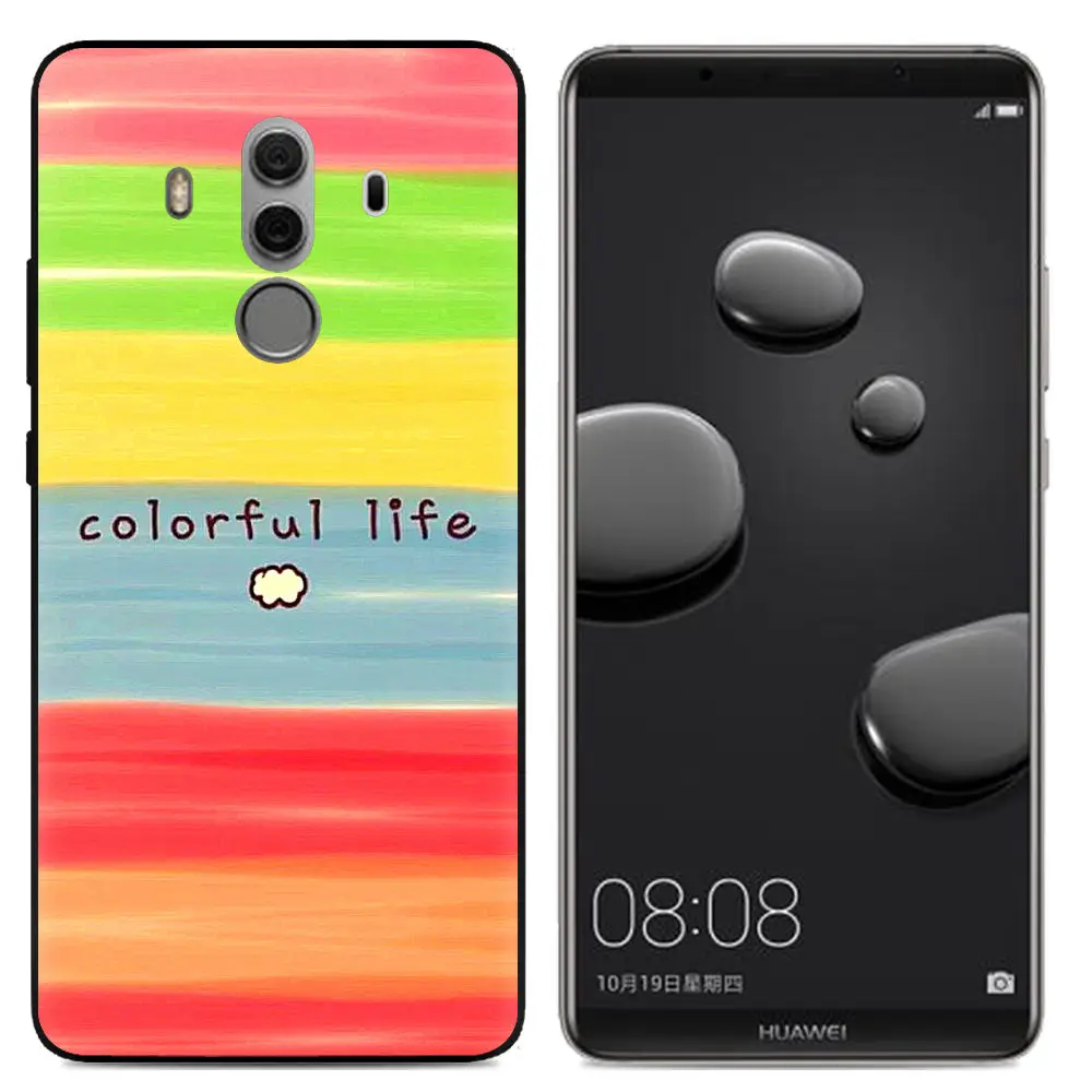 YIKS милый мультяшный чехол для телефона Huawei Mate10 Чехлы черный матовый fundas huawei Mate 10