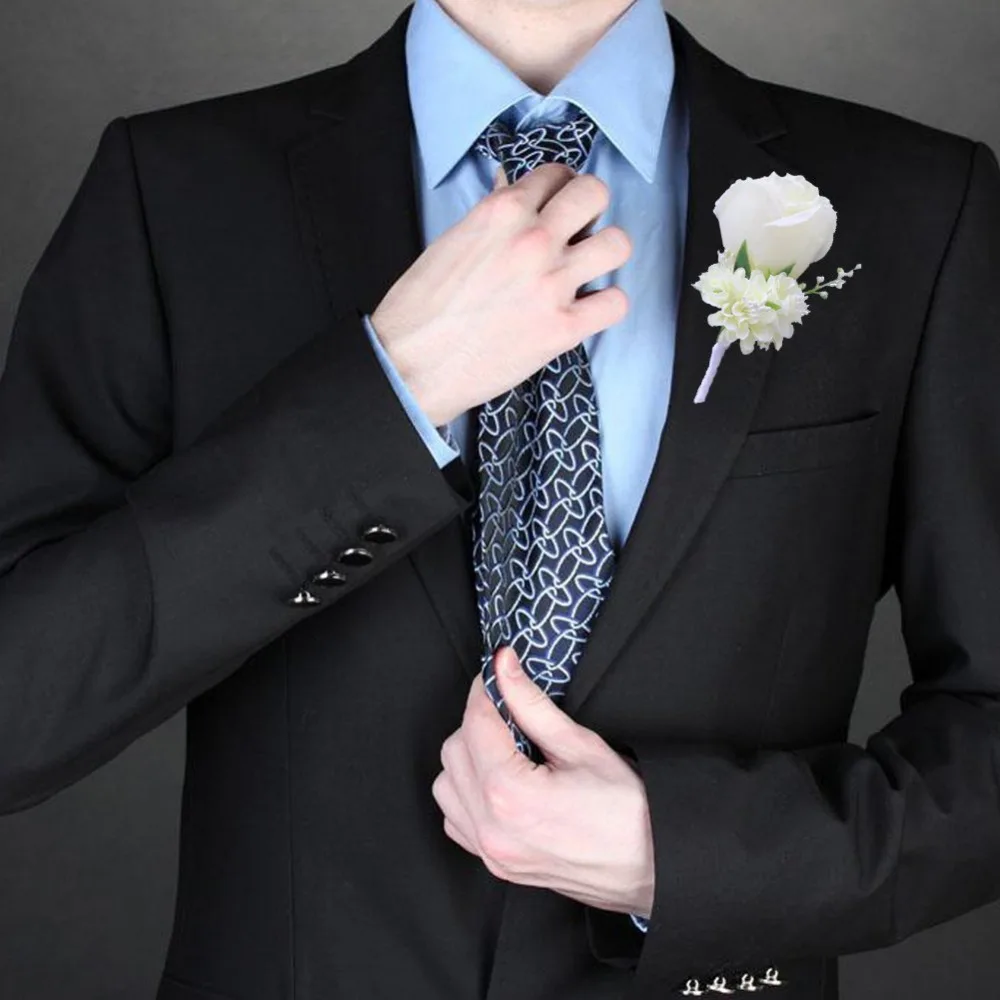 WeddingBobDIY бутоньерка цвета слоновой кости для жениха Лучший человек розы цветы
