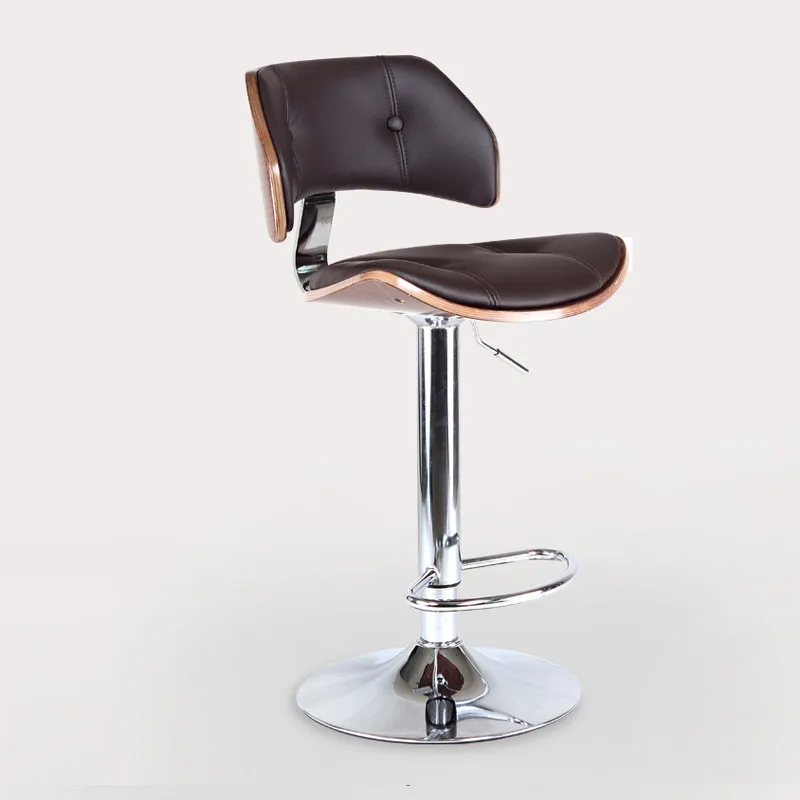 Грецкий орех Бентвуд регулируемая высота барный стул W/кнопка хохлатый черный