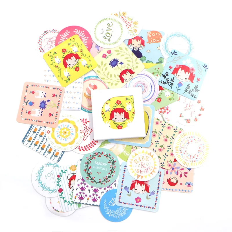 Kawaii Girl Cute Animal Paper Sticker креативный винтажный романтический подарок Love DIY