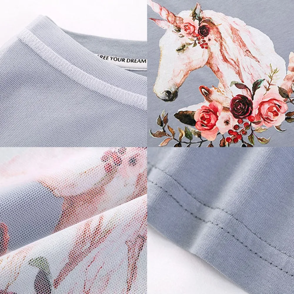 ARTKA 2019 новая летняя женская Универсальная футболка с принтом единорога имитация