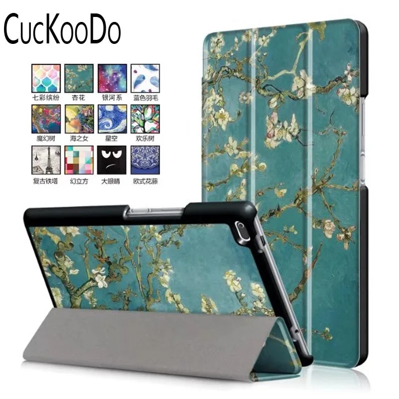 CucKooDo ультра легкий смарт чехол тонкий трехслойный Стенд Folio кожаный для Lenovo Tab4 8