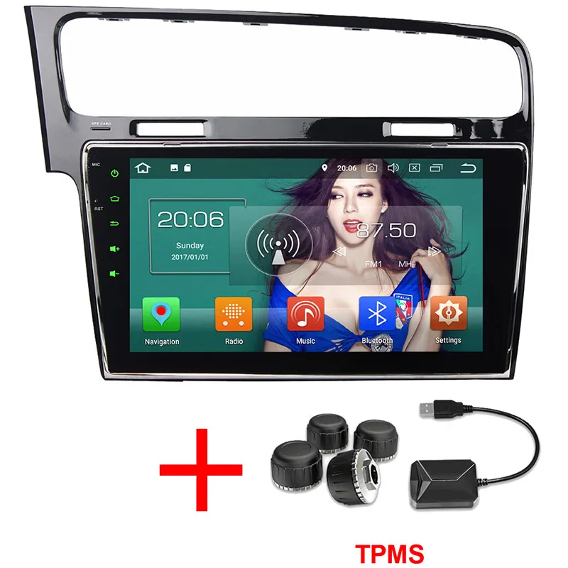 Radio x USB TPMS KLYDE 10," ips 4G Восьмиядерный Android 8,0 4 Гб ОЗУ 32 Гб ПЗУ автомобильный DVD мультимедийный плеер радио для Volkswagen VW Golf 7 MK7 2013 - Цвет: Radio x USB TPMS