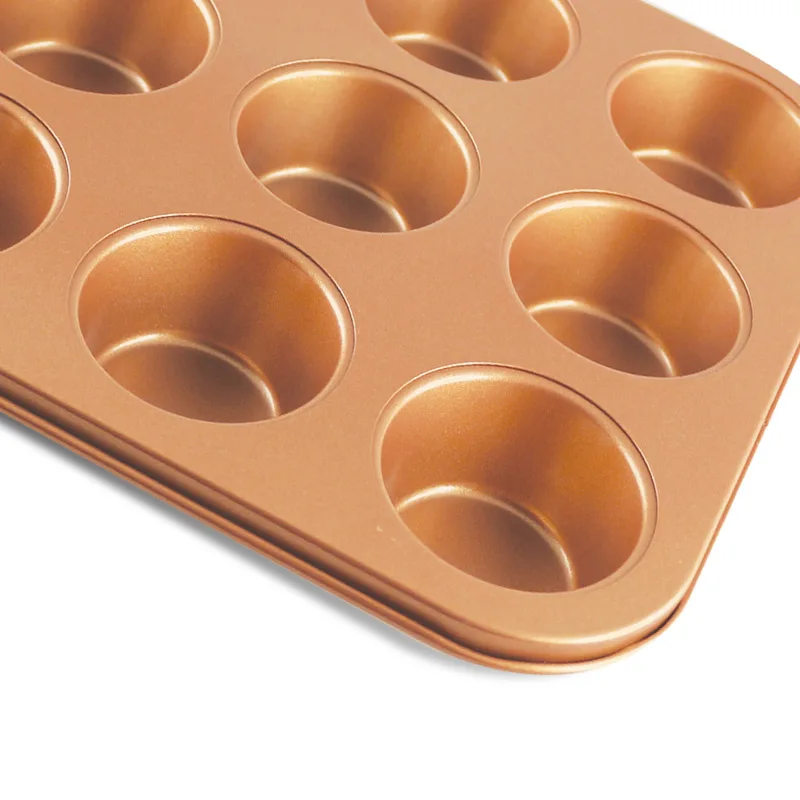 Grand Innovation Induction Safe 12 Pc Copper Cupcake Baking Pans Cookie Sheets &amp Much More! (KGI-2428-2) | Дом и сад