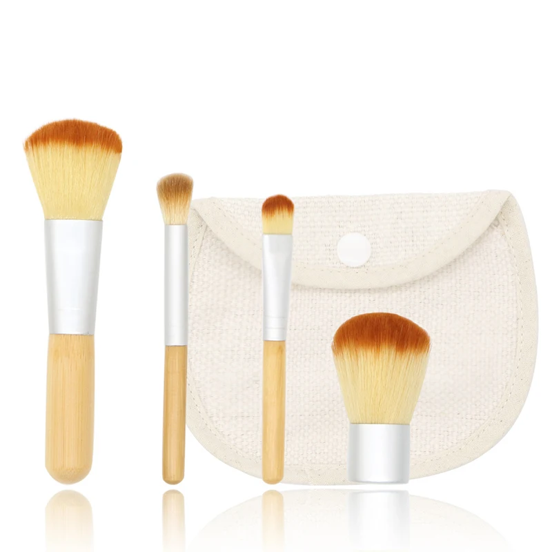 4 шт./лот бамбуковая кисть для основы кисти макияжа косметическая пудры лица