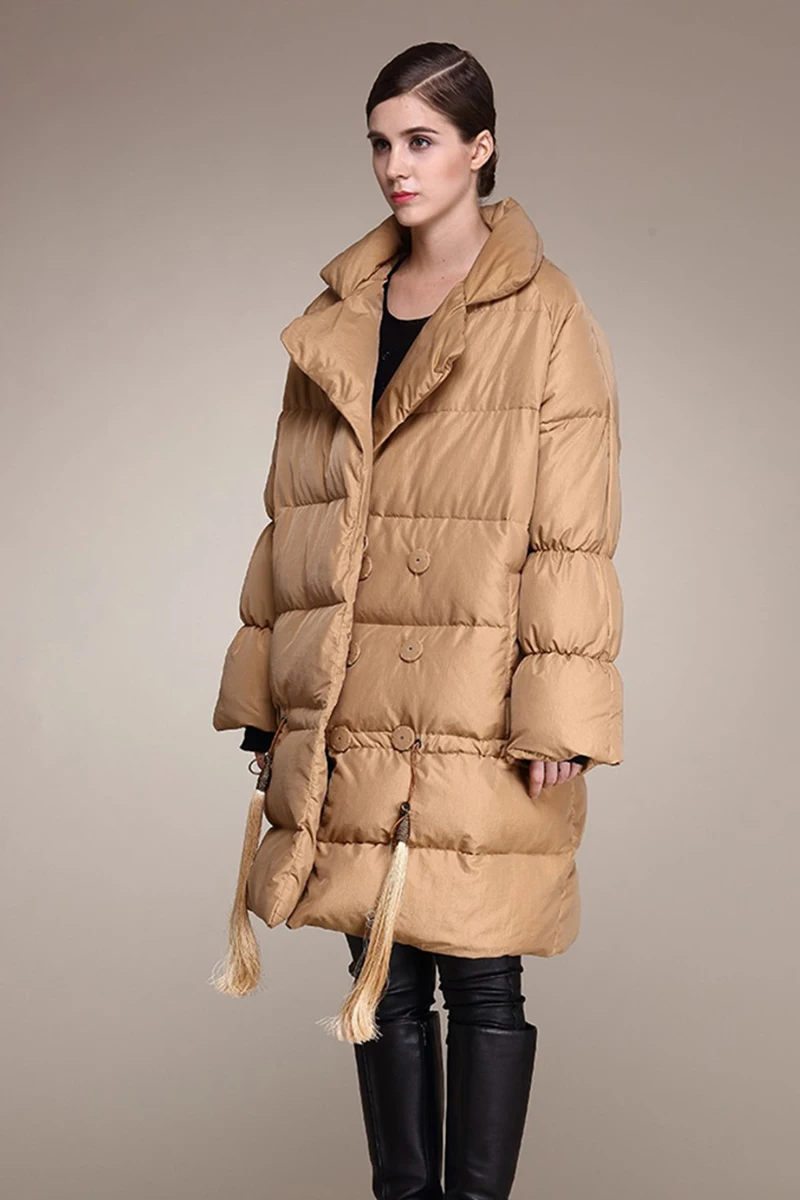 Для женщин Роскошные 90% белое пуховое пальто плюс размеры Длинные парки|parka down|parka