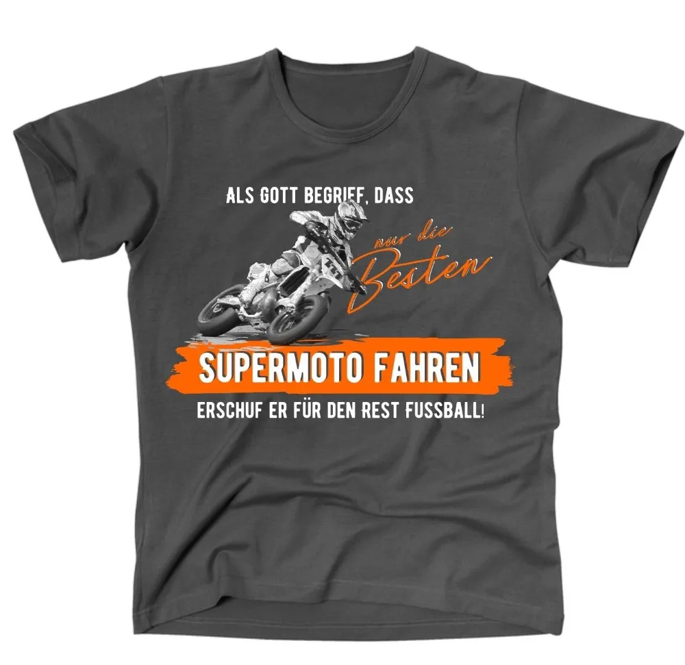 

New Summer Men Tee Unisex T-Shirt God Best Supermoto Ride Vintage Bike No Football Short-Sleeved Cotton T-Shirt Hoodies