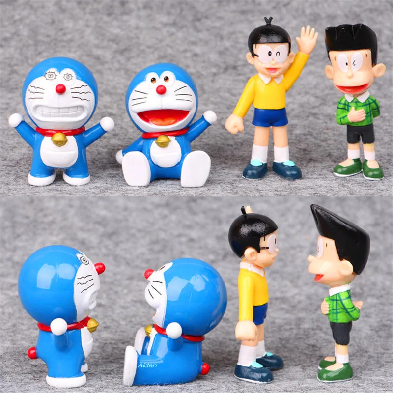 8 шт./компл. Doraemon Nobita Nobi Honekawa Suneo Konta Takeshi декоративная ПВХ экшн фигурка