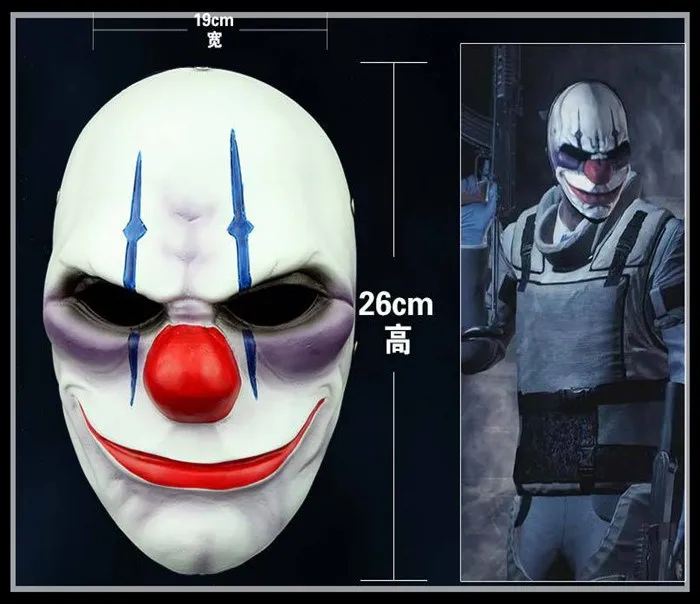 Новый Payday 2 Джокер цепи Смола Маска бензопила клоун Страшный Airsoft маски Косплэй