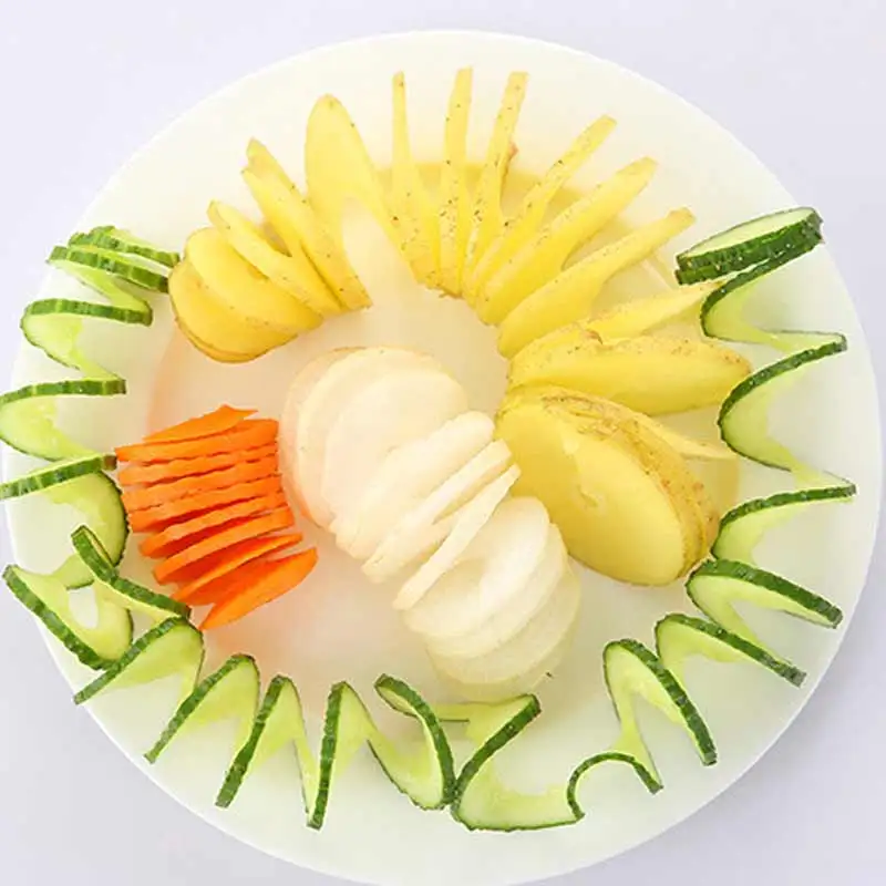Картофельный спиральный резак пластиковый огурец морковь овощной и нож для