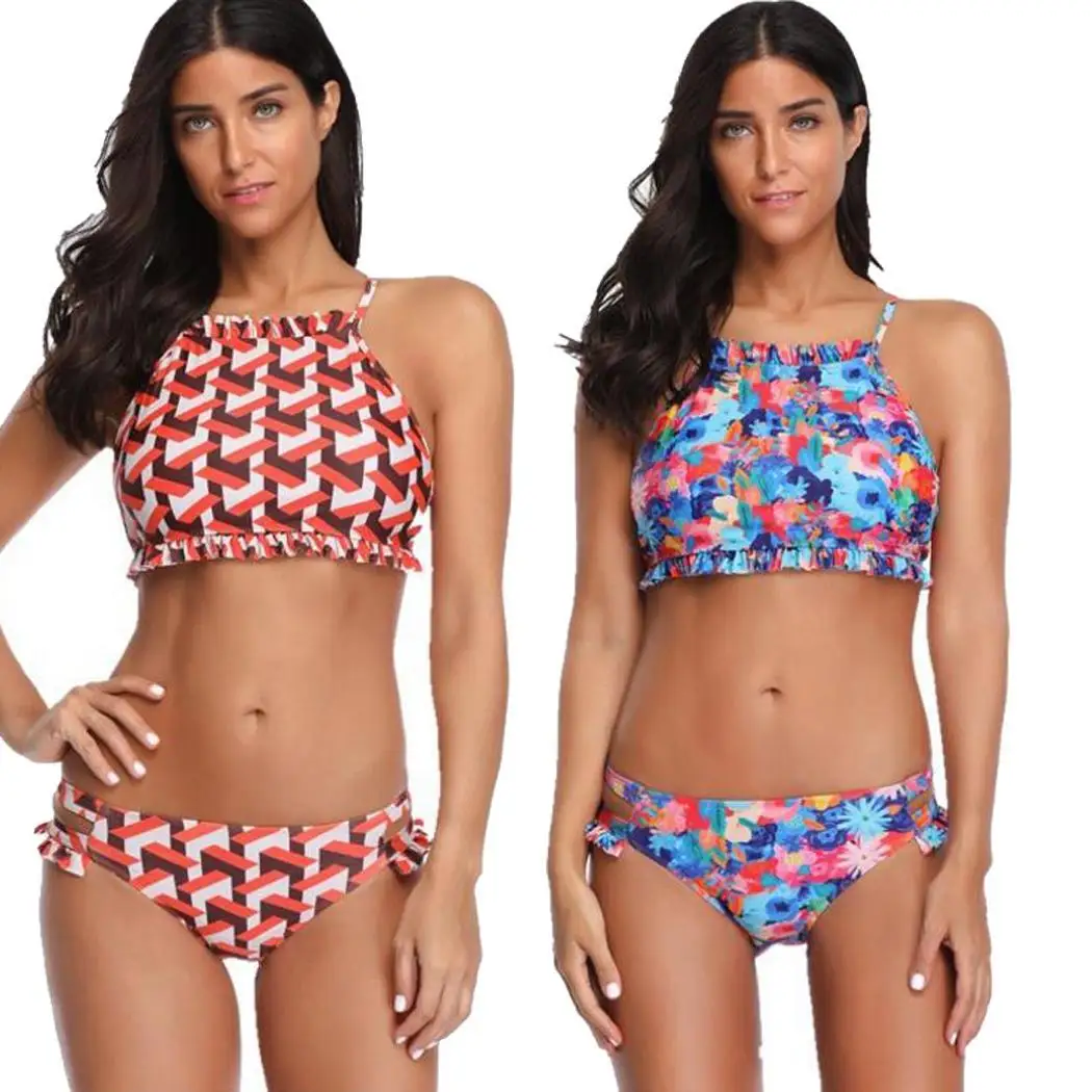 Женская модная пляжная одежда с принтом бикини Повседневный пляж отдых плавание