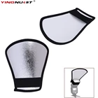 Складной отражатель для DSLR камеры, аксессуары, рассеиватель для вспышки, софтбокс, отражатель для фотографии с отверстием, серебристый и белый отражатель