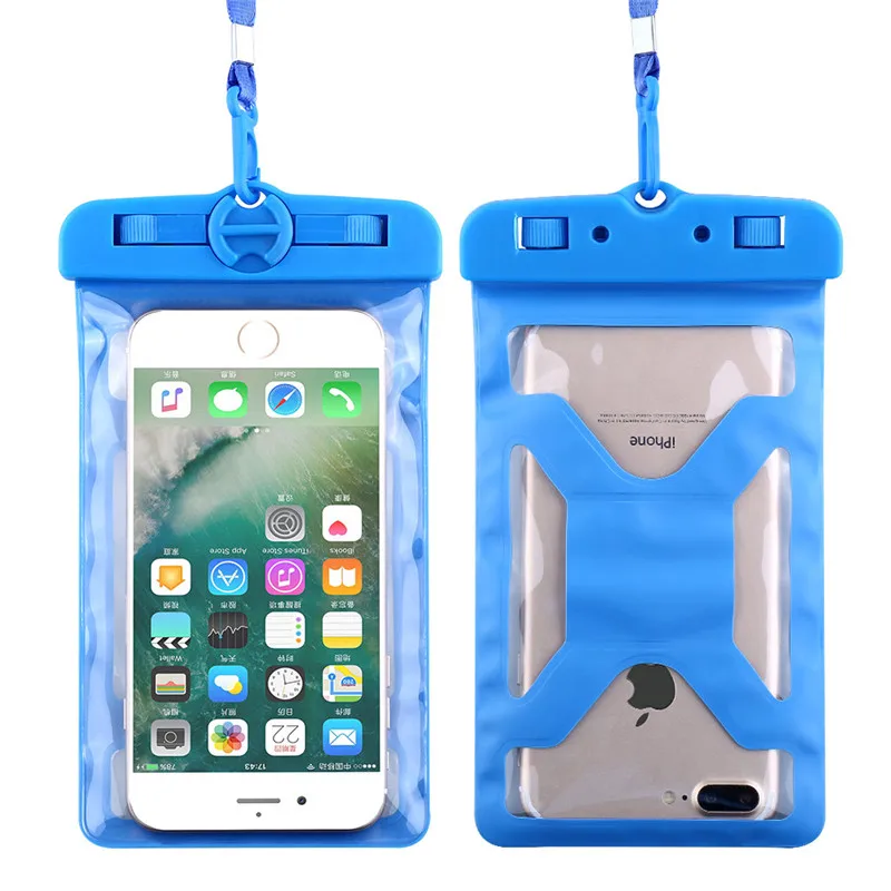 Blue Floveme 6." Водонепроницаемый сумка для IPhone X 8 7 6S 6 Plus 5S 5 SE Лето Подводные Clear чехол для Samsung Xiaomi Капачехол на айфон 5s 5 SE чехол на айфон 6 6S Plus 7 8 Plus Крышка Интимные аксессуары Капа - Цвет: Blue