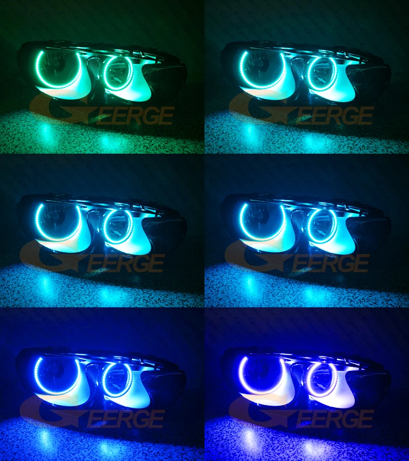 Для Volkswagen VW Scirocco 2008 2009 2010 2011 2012 2013 галогенная фара RF Bluetooth APP мульти-Цвет RGB комплект светодиодов «глаза ангела»
