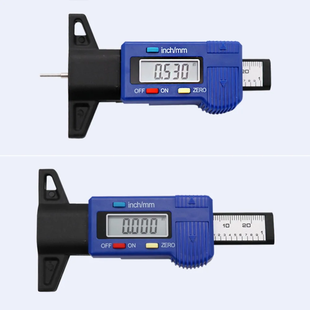 1Pc Car Digital Tyre Tire Tread Depth Tester Gauge Meter Measurer Tool Caliper LCD Display Monitoring System 0-25mm #297774 | Инструменты
