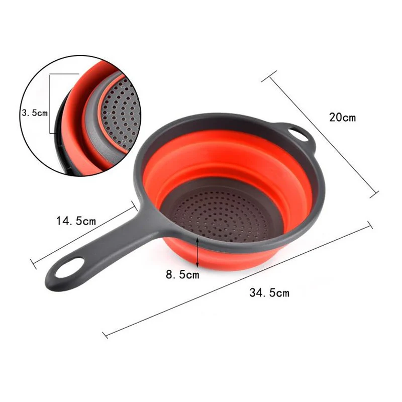 Handheld Fruit Colander Strainer Collapsible Skimmer Practical Vegetable with Long Handle for Straining F | Дом и сад